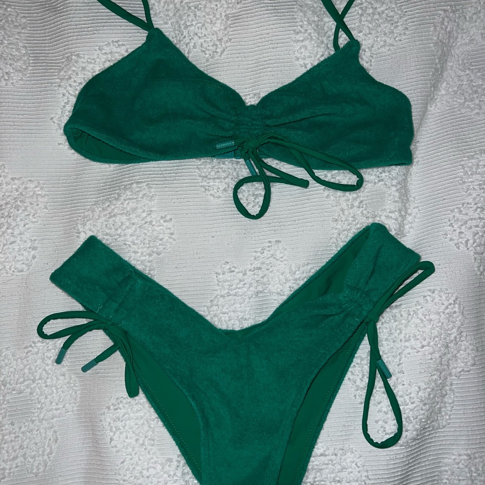 Blackbough Green Terry Bikini Set